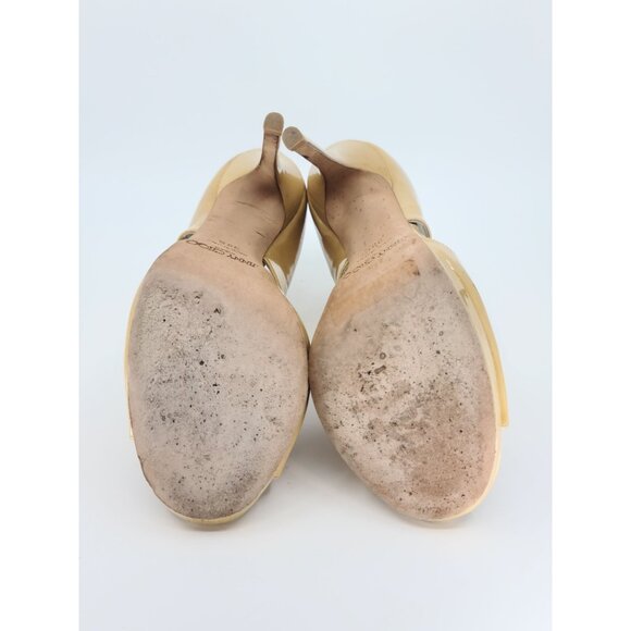 Jimmy Choo Vintage Yellow Cuff Open Toe Stiletto Heels Size 38.5 - Picture 7 of 7